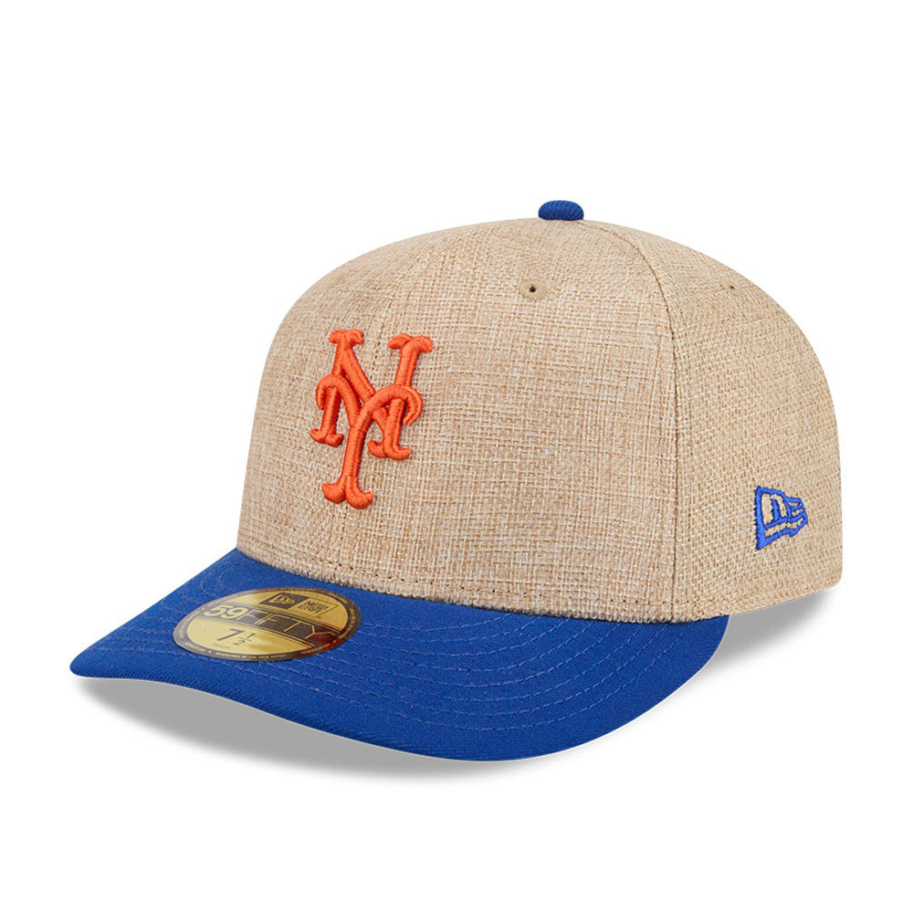 New Era 59FIFTY fitted cap med Mets logo i twine-material, sort og blå farve, sportstil, tæt pasform og høj kvalitet