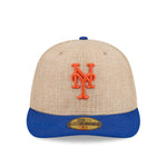 New Era 59FIFTY fitted cap med Mets-logo i twine-material, sort og blå farve, sports- og baseballstil.