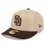 New Era 59FIFTY fitted baseballkasket med San Diego Padres logo i TWINE-farve, justerbar snapback og klassisk stil.