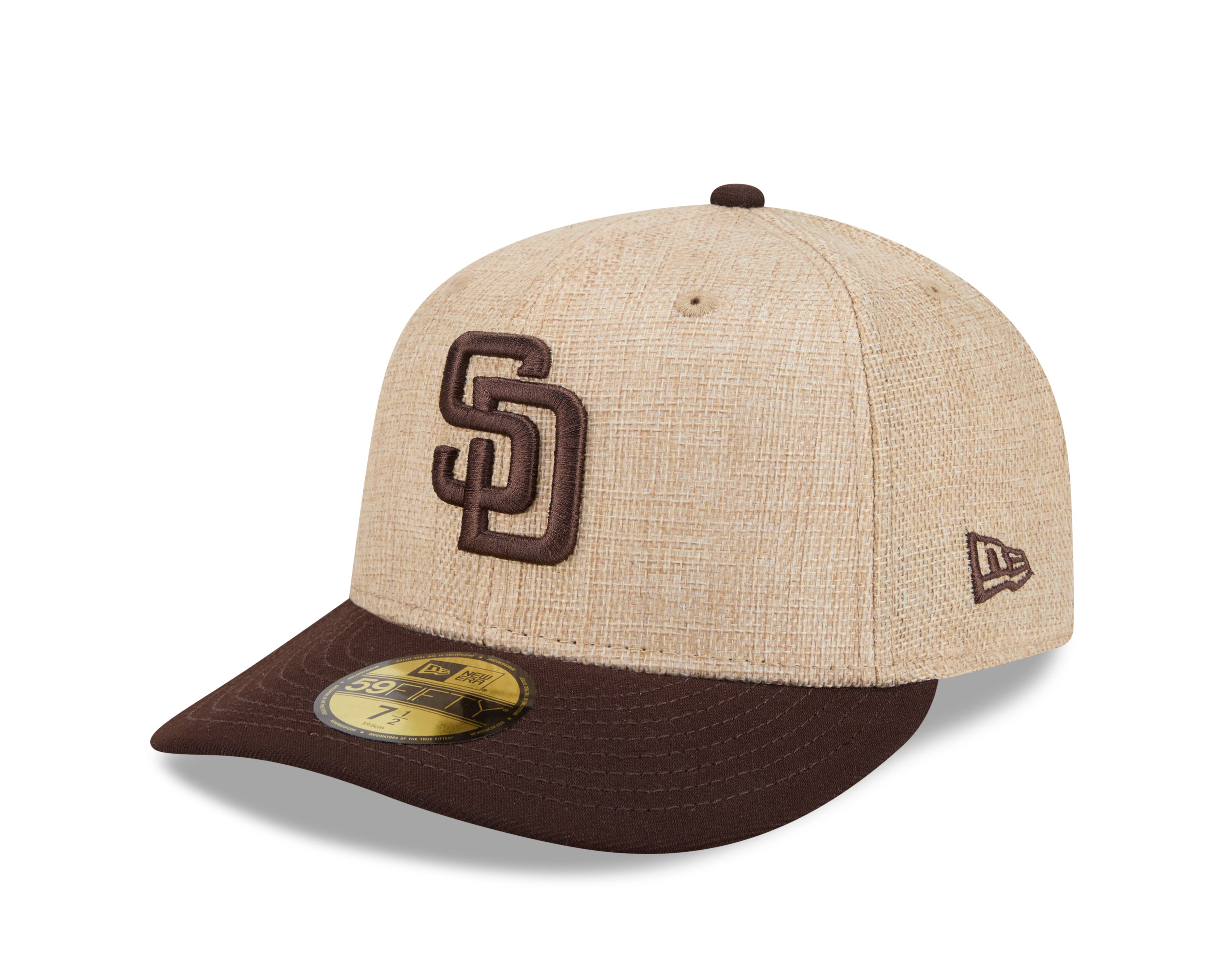 New Era 59FIFTY fitted baseballkasket med San Diego Padres logo i TWINE-farve, justerbar snapback og klassisk stil.