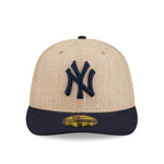 Sort New Era 59FIFTY fitted cap med Yankees logo og twine-design, justerbar pasform, stilfuldt sportshattelement.