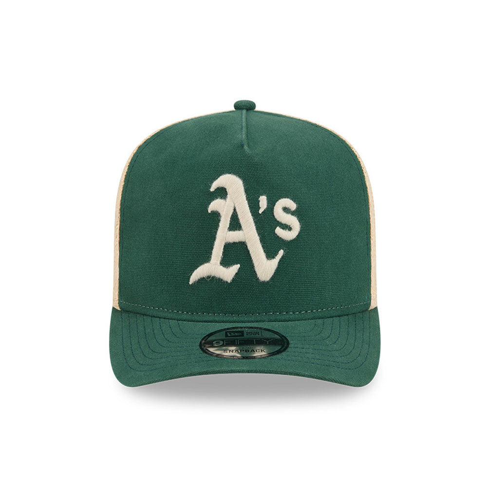 New Era Oakland Athletics 9FIFTY A-Frame cap i grå med logo, justerbart snit og sporty design