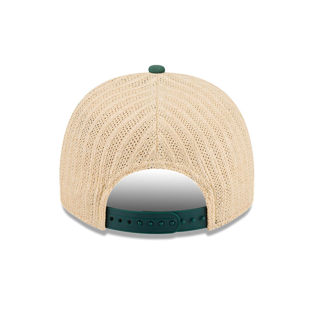New Era Oakland Athletics 9FIFTY A-Frame cap i grenet stof med flat skygge og justerbar rem, sportstil til fans.