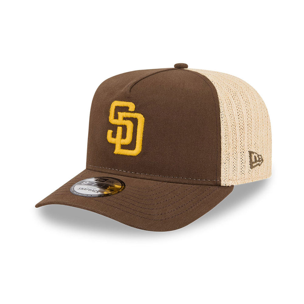 New Era San Diego Padres 9FIFTY A-Frame cap med grå tekstur og justerbart strop, sporty baseball cap design