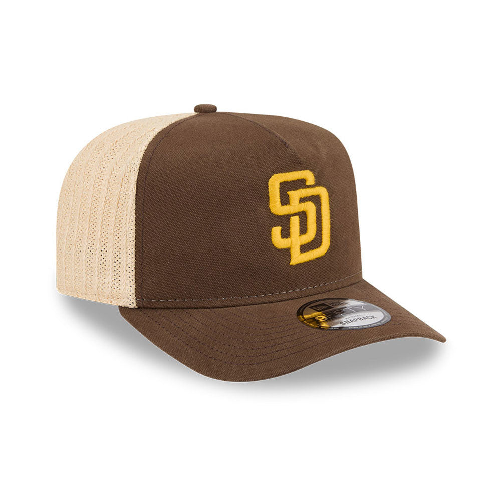 New Era San Diego Padres 9FIFTY A-Frame grained kasket med justerbart snit og teamlogo foran