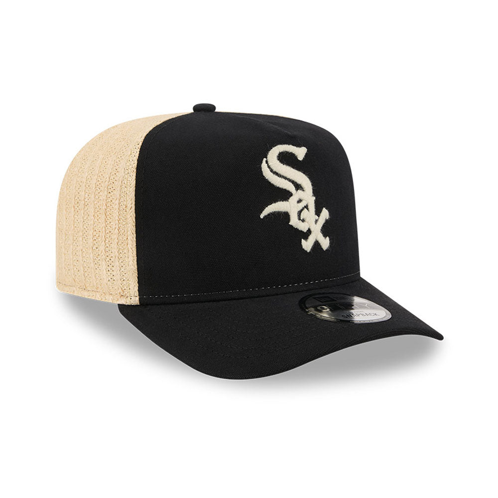 New Era Chicago White Sox 9FIFTY A-Frame grå cap med tekstur og justerbar rem foran, sporty baseball cap.