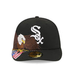 Sort New Era 59FIFTY fitted cap med Chicago White Sox logo og Eagle-design, perfekt til baseball fans