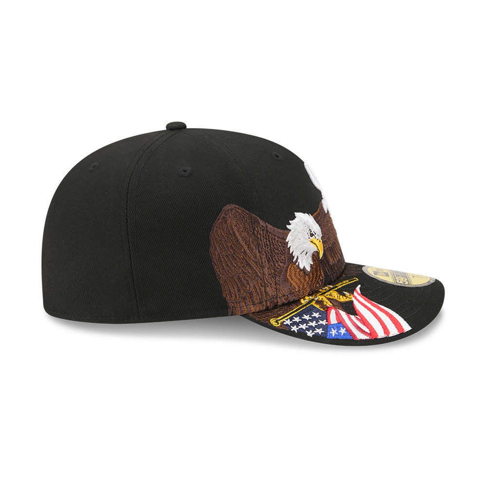 Sort New Era 59FIFTY fitted baseball cap med Chicago White Sox logo og Eagle-design.