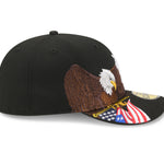 Sort New Era 59FIFTY fitted baseball cap med Detroit Tigers logo og Eagle-embossing set fra siden