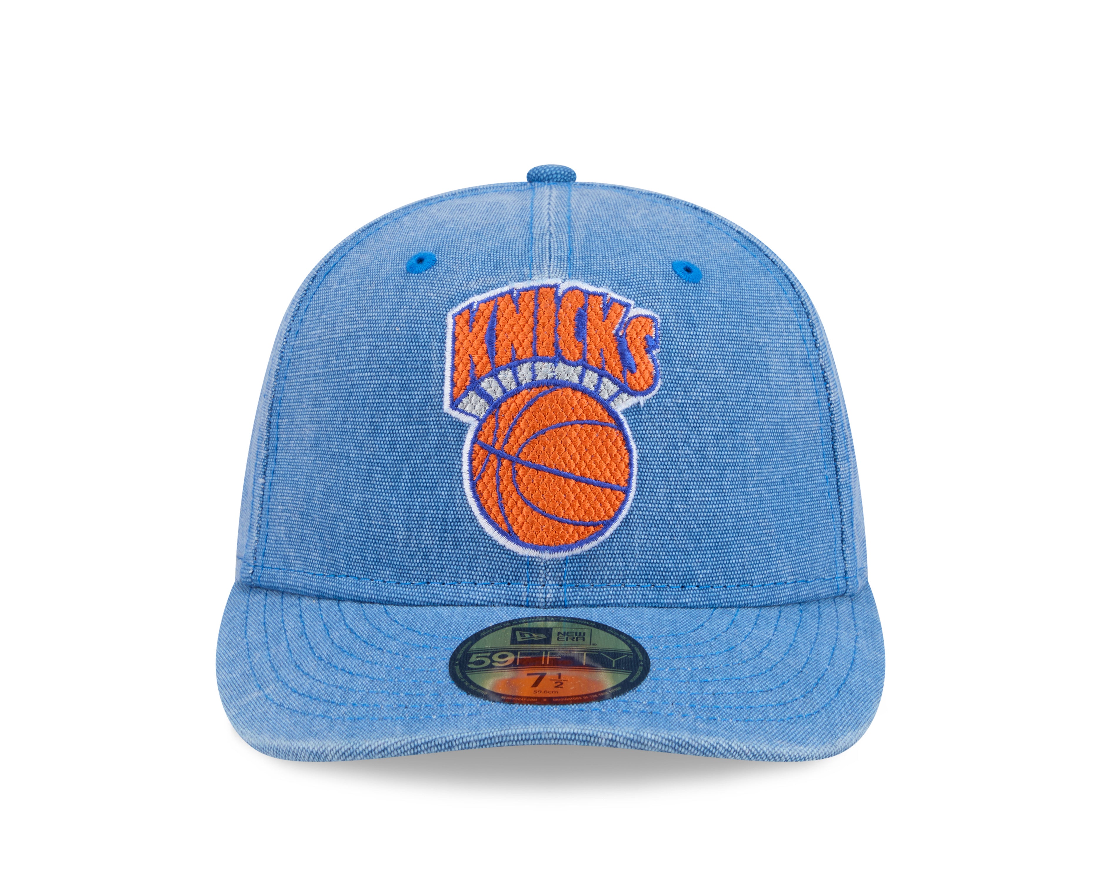 New Era 59FIFTY fitted cap i blå med Knicks logo, hardwood classic design, sporthovedbeklædning, herreaccessory