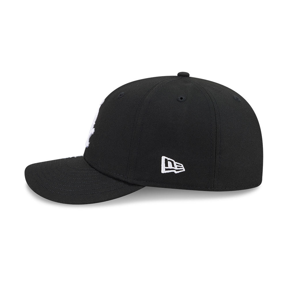 Sort New Era Chicago White Sox 9FIFTY A-Frame snapback cap med VISSURF-design, foran vises logo og struktureret stof.