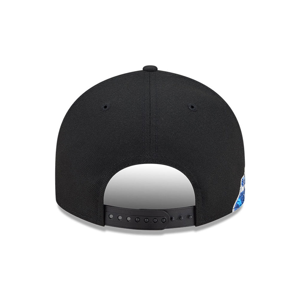Sort New Era Chicago White Sox 9FIFTY A-Frame snapback cap med VISSURF-design, justeret til en sporty, afslappet stil.