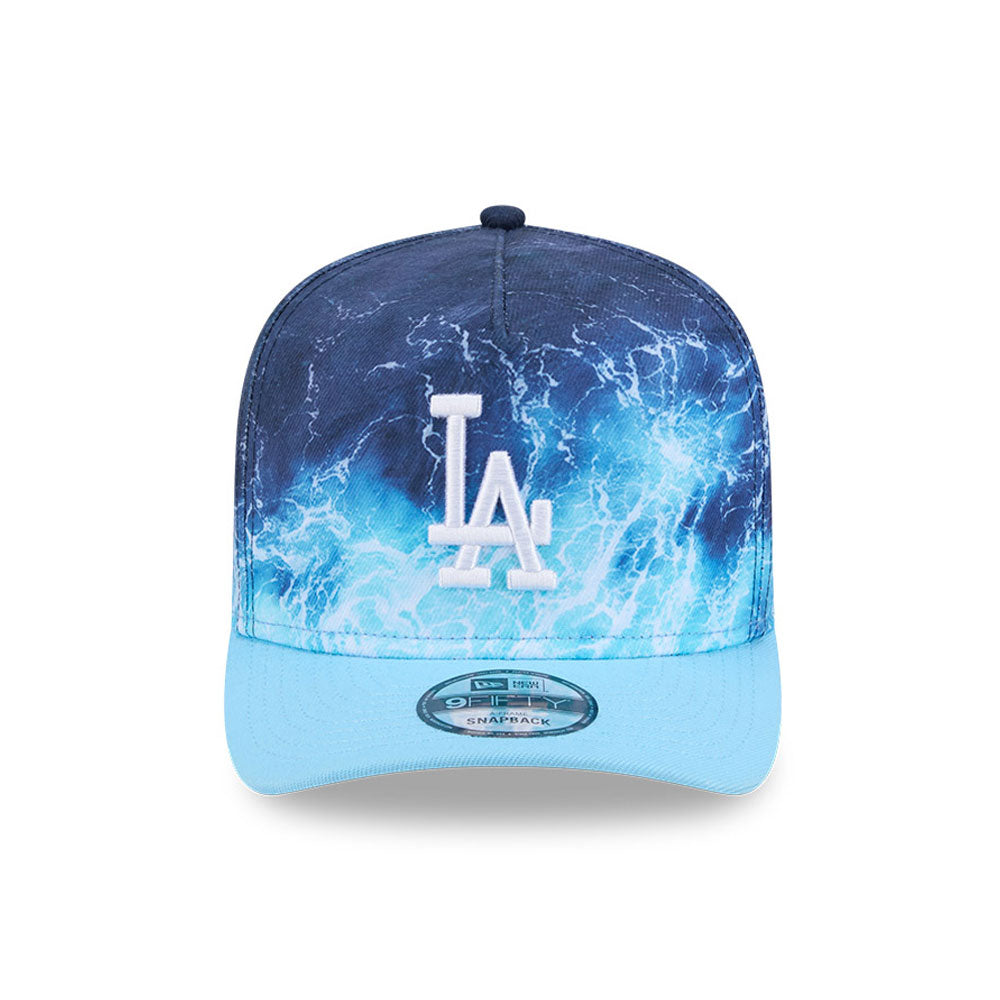 Ny Era LA Dodgers 9FIFTY A-Frame snapback kasket i pastelblå med MLB Deep Water design.