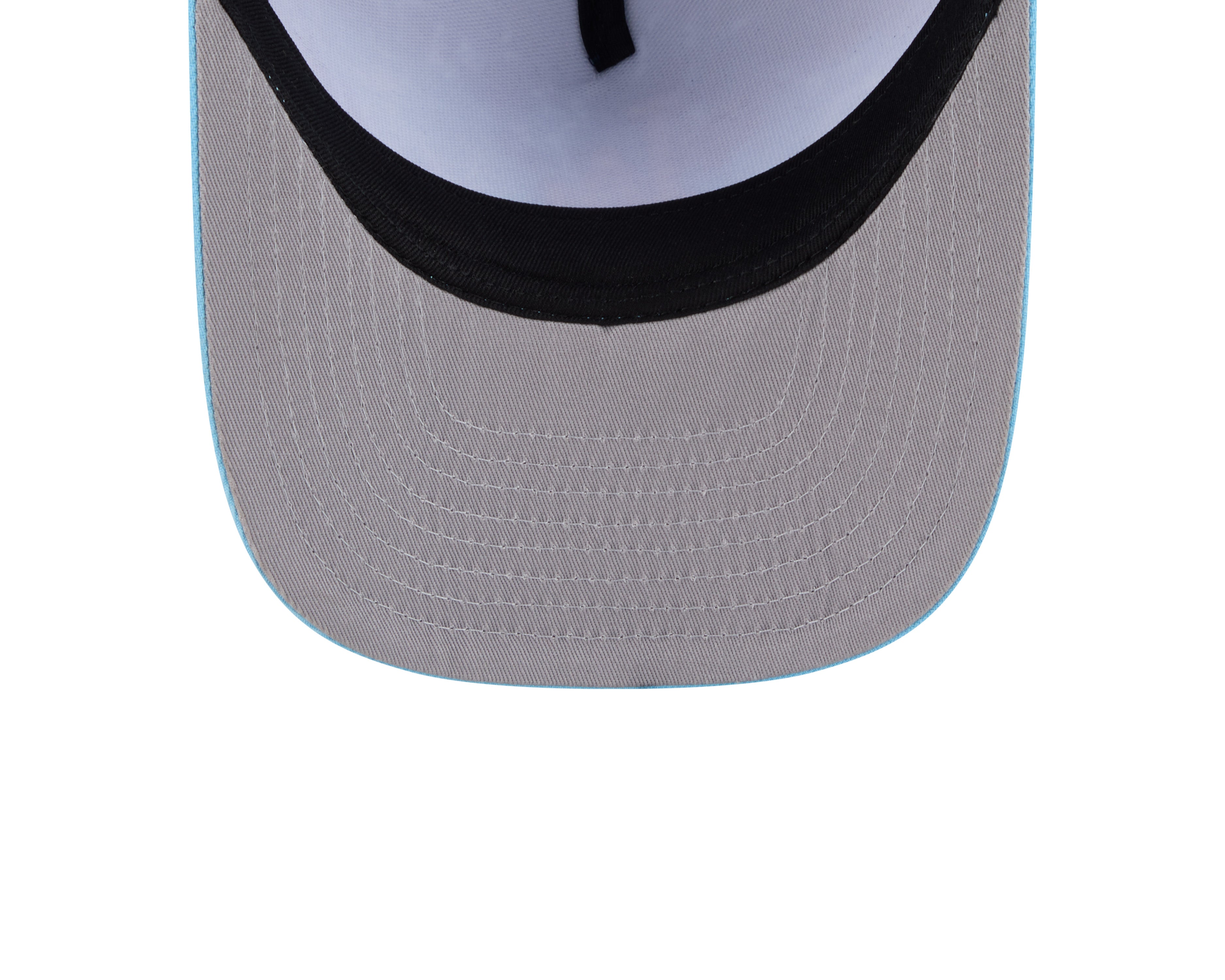 New Era LA Dodgers 9FIFTY A-Frame snapback cap i pastelpåblå med MLB Deep Water design, synlig foran og på siden