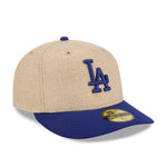 New Era 59FIFTY fitted LA Dodgers cap i twine med justerbar pasform, sportstøj og baseballstil.