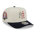 New Era New York Yankees 9FIFTY A-Frame snapback cap med stjerner og striber i kromfinish, foran med Yankees-logo og flat skygge