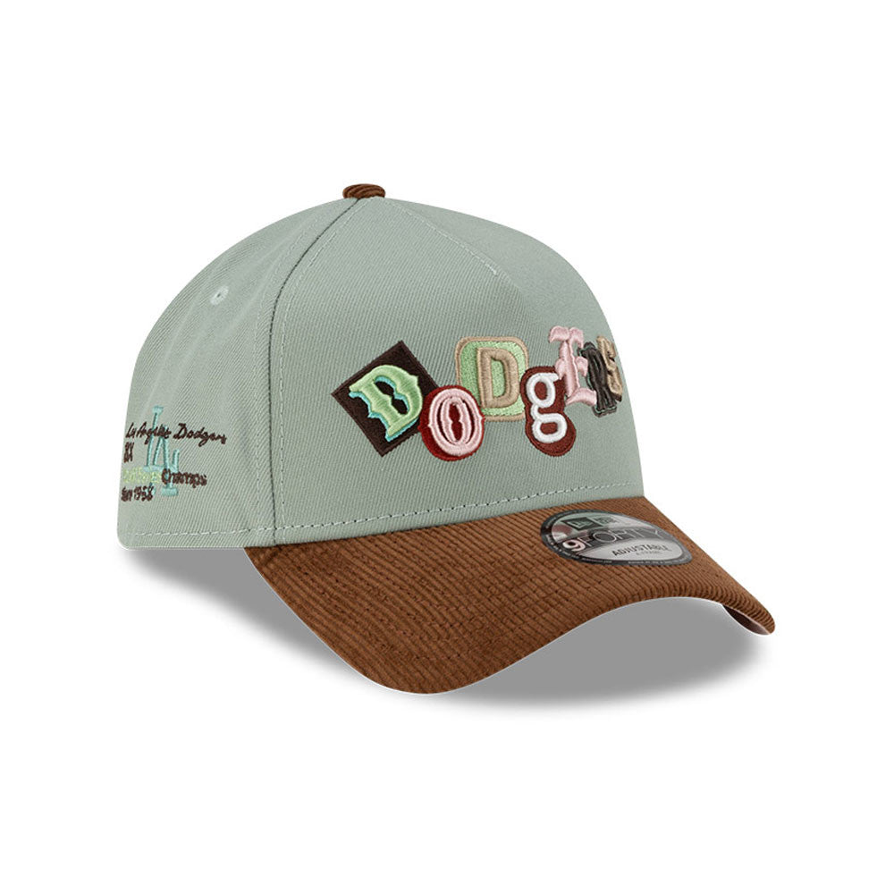 New Era -  9FORTY A-Frame - DIY NOTE ENERGY - Los Angeles Dodgers - Moss Green/Dark Brown - Headz Up 
