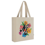 New Era taske med floral logo i off-white farve, stor og rummelig tote bag med grafisk design.