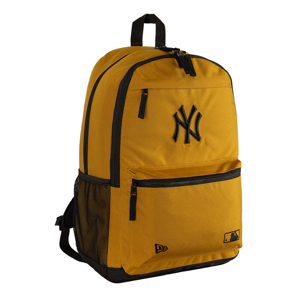 Dame rygsæk fra New Era med Yankees-logo og metal Delaware design, i sort og hvid med grønne detaljer.
