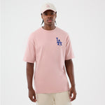 Pink New Era MLB Los Angeles Dodgers oversize T-shirt med grafisk design og logo, afslappet og komfortabel pasform