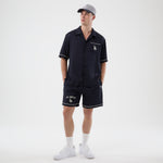 Navy New Era MLB Graphic Revere T-shirt med Los Angeles Dodgers logo og baseballdesign.