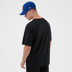 Sort New Era MLB ARCH oversize T-shirt med New York Mets logo og grafisk design.