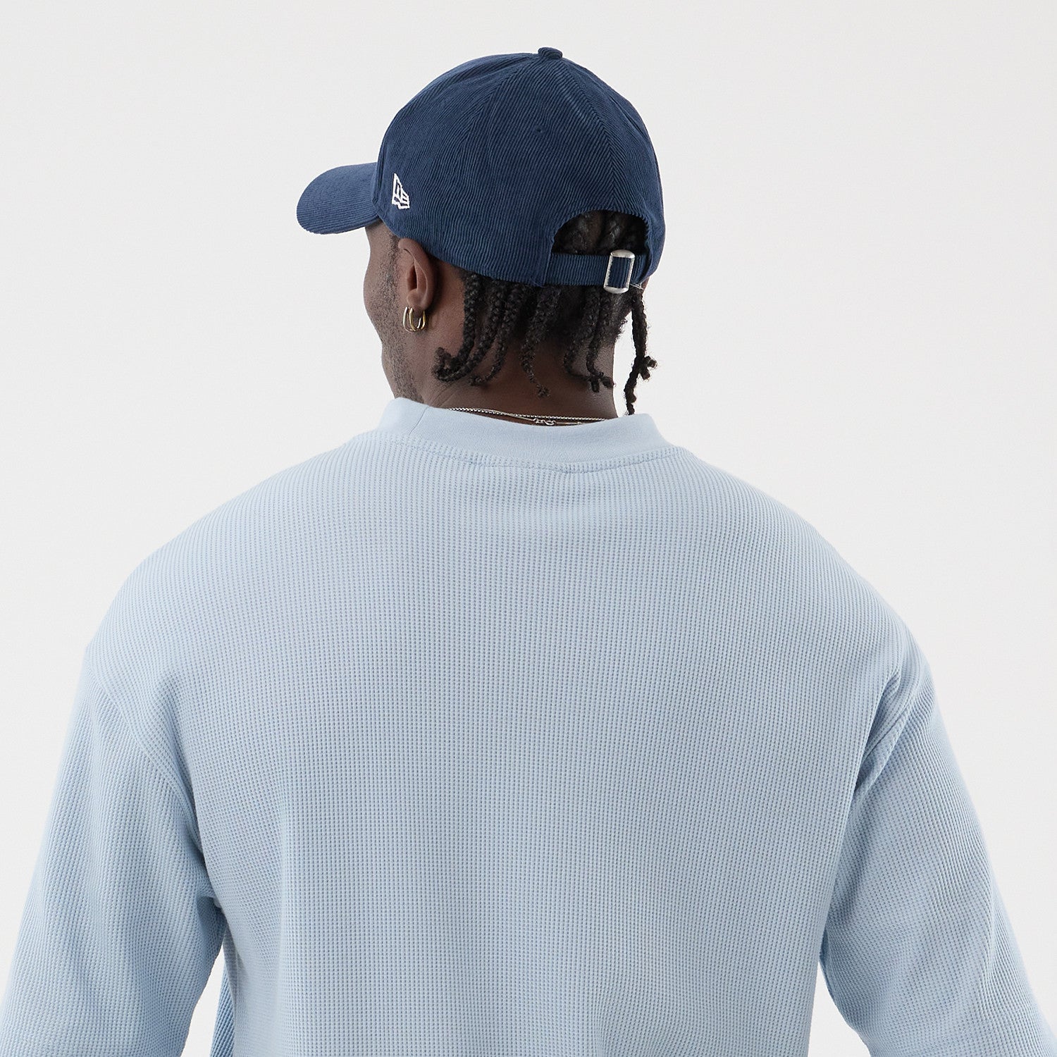 Blå New Era MLB Waffle Box T-shirt med Los Angeles Dodgers-logo og sportligt design.
