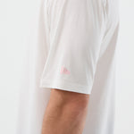 Hvid og lyserød New Era MLB LE MIDI oversized T-shirt med Yankees logo, afslappet stil, foran billede.
