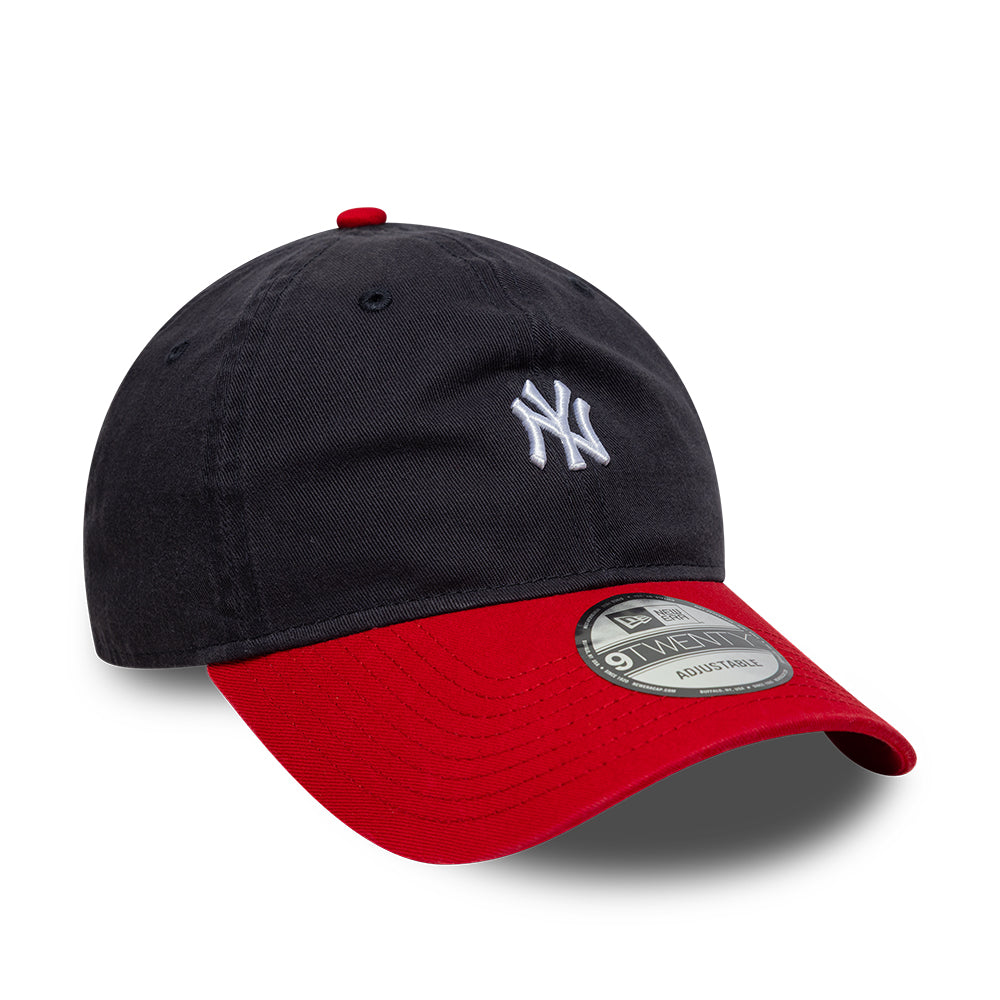 New Era New York Yankees 9TWENTY mini washed kontrast cap i navy og rød med justerbar rem