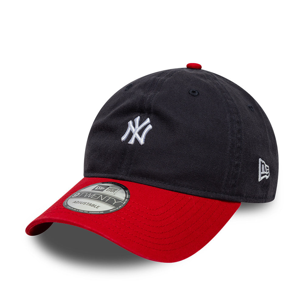 New Era New York Yankees 9TWENTY mini washed kontrast marineblå og rød cap med justerbart bærehåndtag