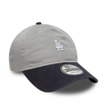 Grå og navy New Era Los Angeles Dodgers 9TWENTY mini washed kontrast cap med justerbart bånd og logo foran