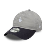 New Era Los Angeles Dodgers 9TWENTY mini washed kontrast kasket i gråt og navy, afslappet baseball cap til fans