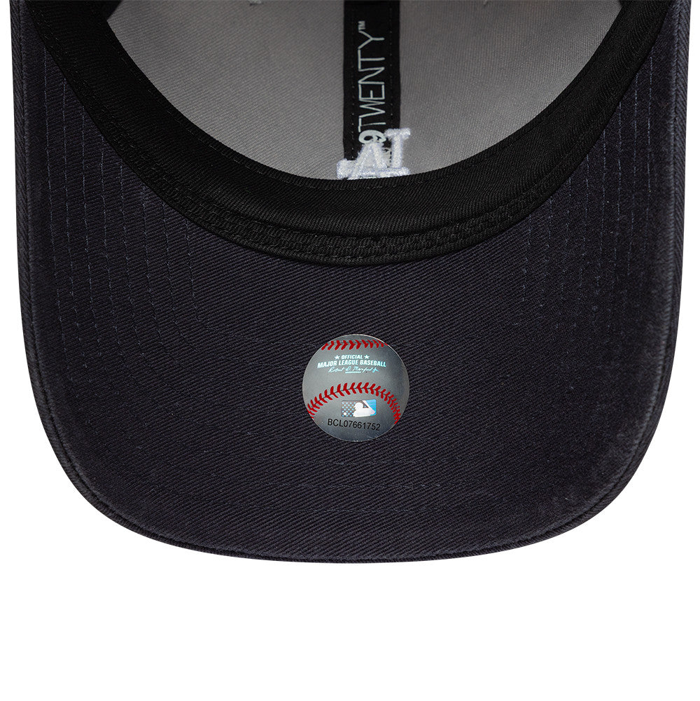 Grå og navy New Era Los Angeles Dodgers 9TWENTY mini washed kontrast kasket foran og synligt logo