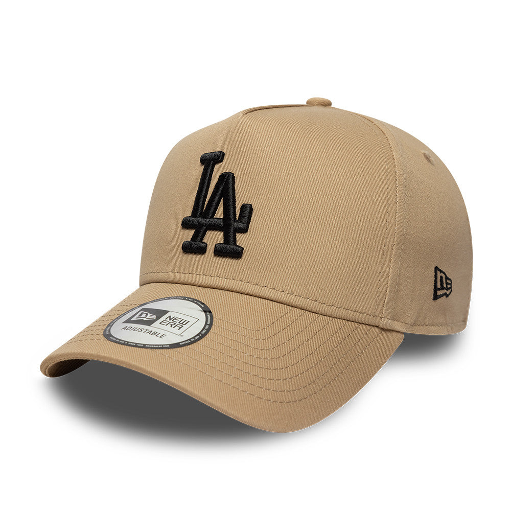 New Era 9FORTY A-Frame cap med Los Angeles Dodgers logo i camel og sort farve, sports- og fansaccessory