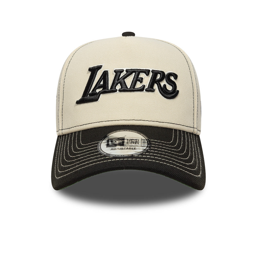 New Era 9FORTY E-Frame Los Angeles Lakers cap i chrome og sort med Lakers logo foran