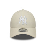 New Era 9FORTY M-CROWN New York Yankees cap i linned stof med stenfarvet design, foran billede af cap med justerbar rem
