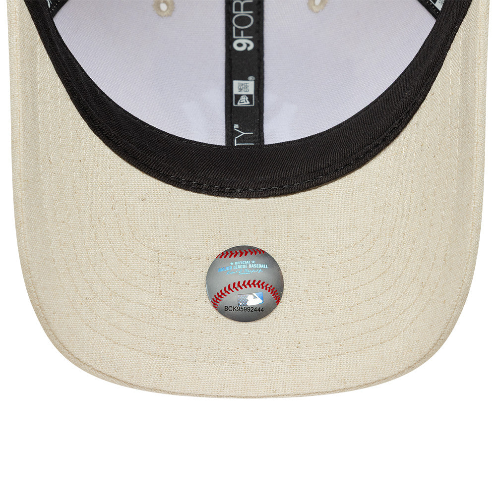 New Era 9FORTY M-CROWN Yankees cap i linned med stenfarvet design, justeret pasform, sportsmønster, foråret og sommeren stil