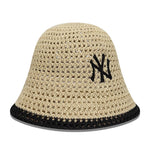 New Era - New York Yankees - WMNS KNITTED BUCKET HAT - Stone/Black - Headz Up 