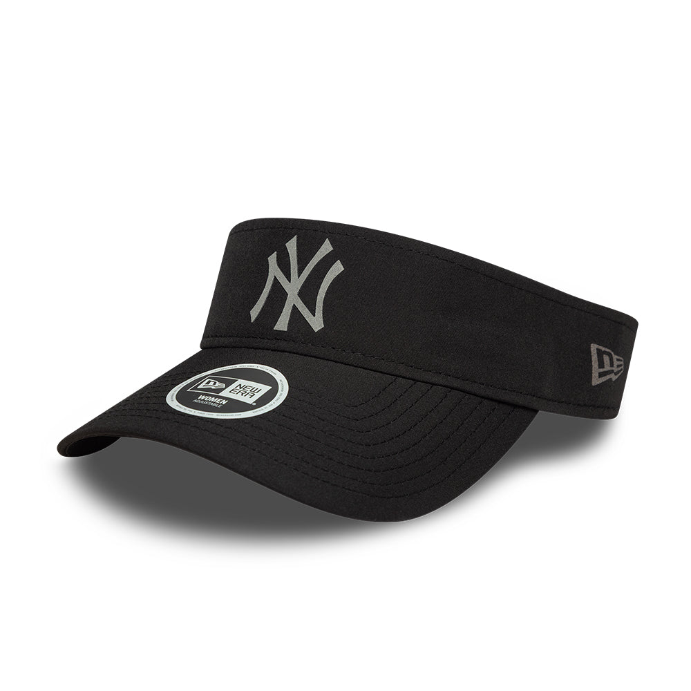 Sort New Era dame MLB sport visir cap med Yankees logo, letvægtsdesign og justerbar strop.