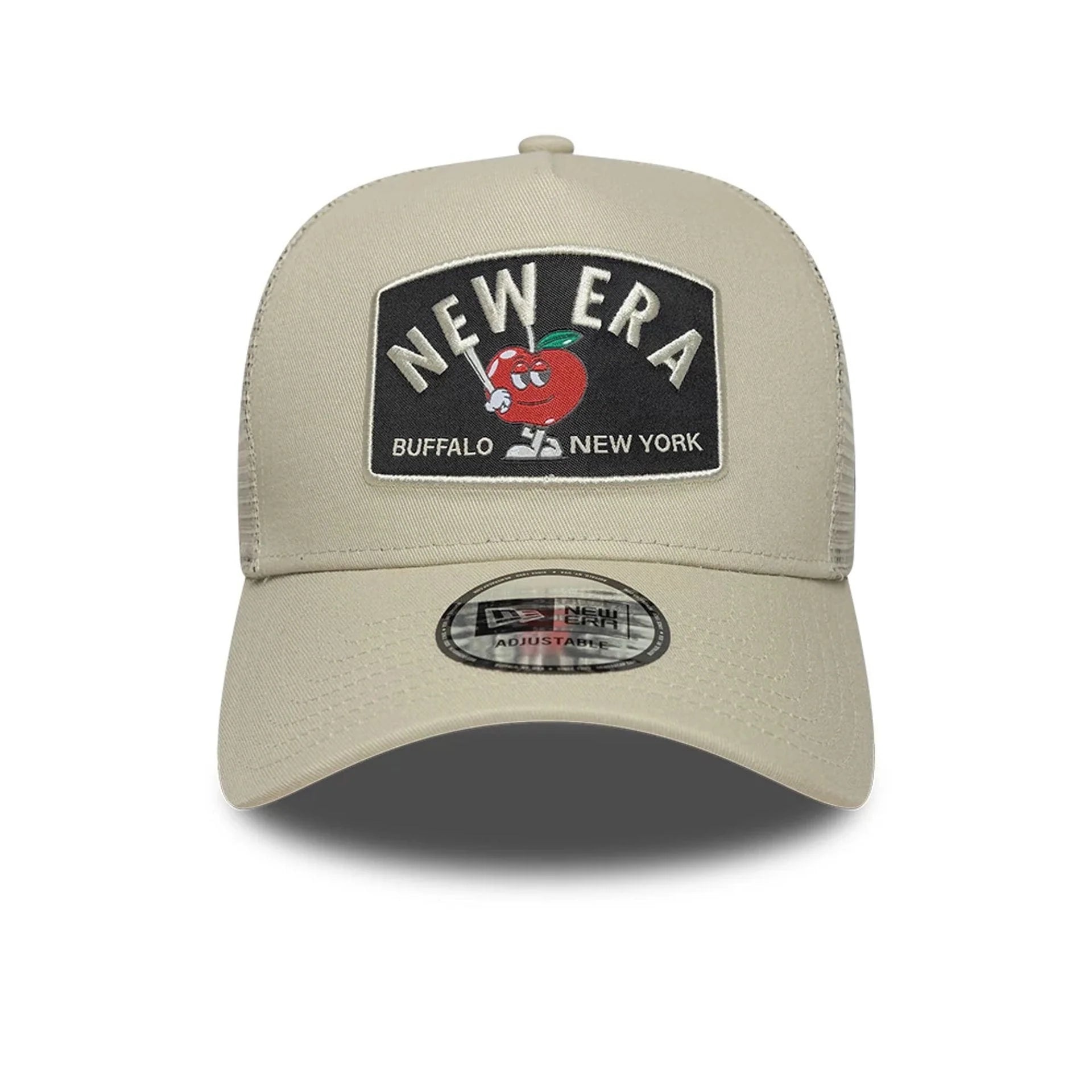 New Era NE Summer Patch trucker cap i stenfarvet stof med broderet logo og justerbart snapback-hoved.