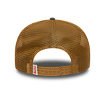 Dækkappe fra New Era 9FIFTY Trucker med duck camo mønster, justerbar snapback og netbagud.