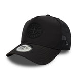 Sort New Era MLB sporttrucker-kasket med Seattle Mariners logo og netryg, sporty og komfortabel cap.