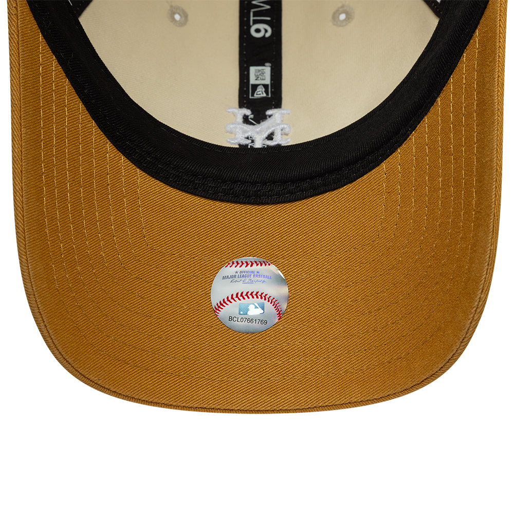 New Era New York Mets 9TWENTY mini washed kontrast cap i sten og mørk beige farver, afslappet stil og komfortabel pasform