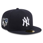 New Era 59FIFTY baseballkasket med Jackie Robinson JRD logo i navy til New York Yankees, frontvisning med flat brem.