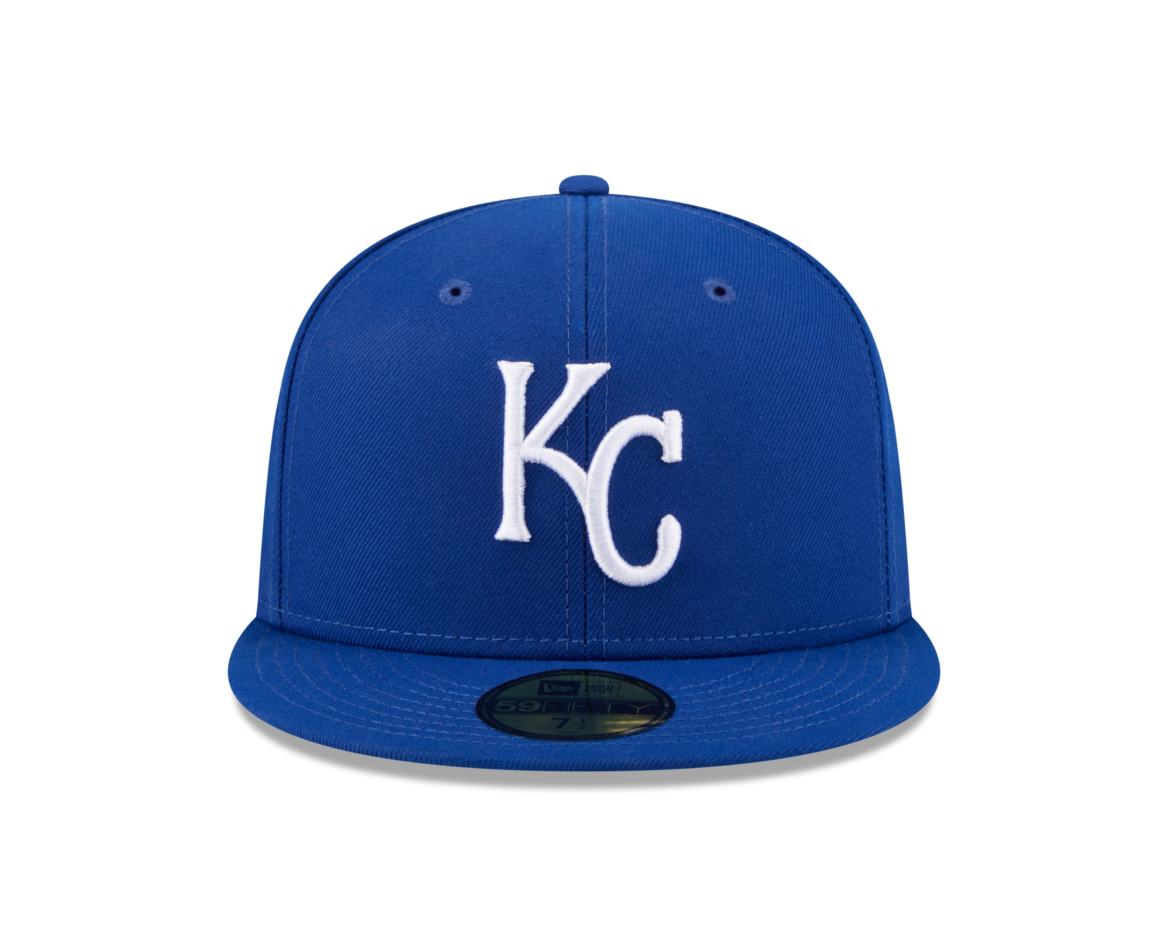 New Era 59FIFTY baseballkasket med Kansas City Royals logo i blå, Jackie Robinson JRD design, perfekt til fans.