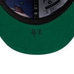 New Era 9FIFTY snapback cap med Oakland Athletics logo, sort og grøn, med justerbart bagstykke og flat skygge