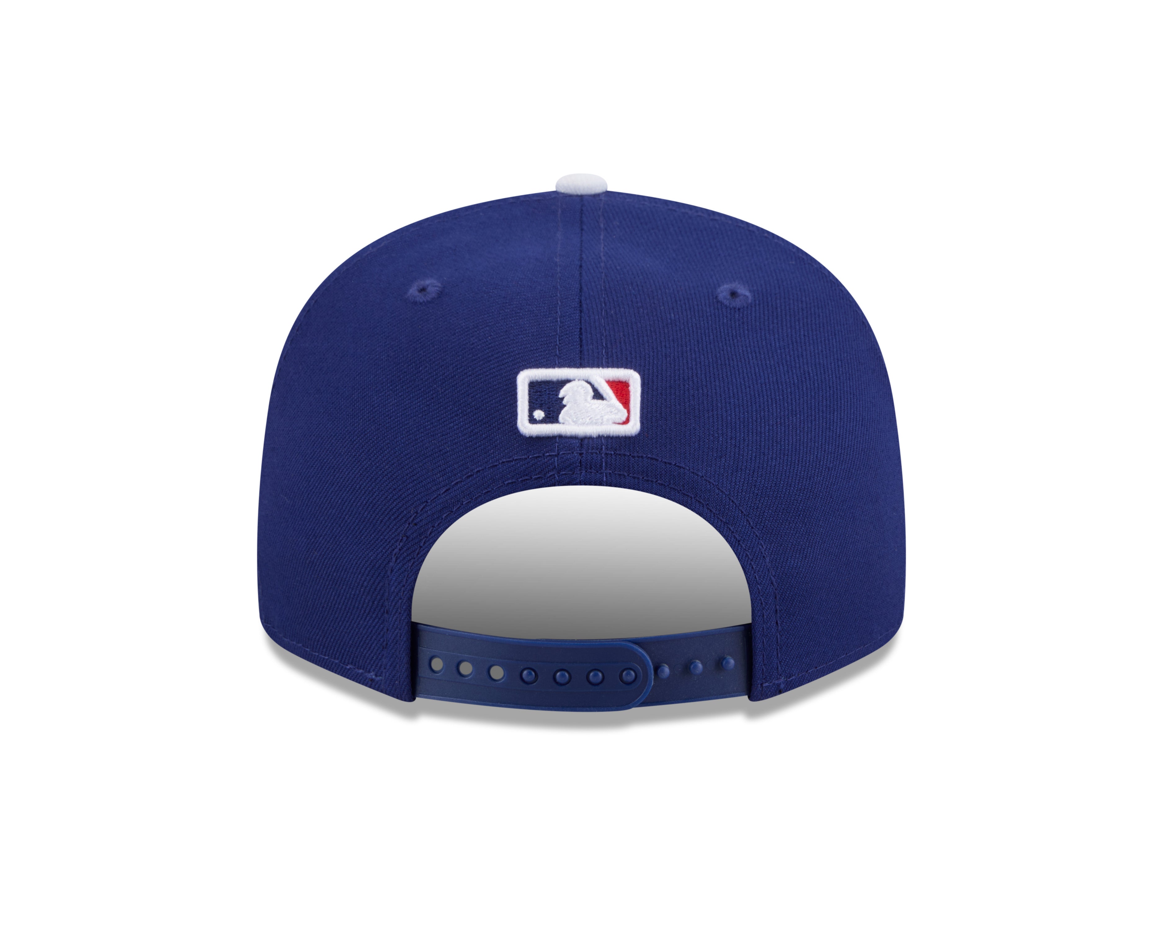 New Era Jackie Robinson 9FIFTY snapback cap med Los Angeles Dodgers logo og blå farver.