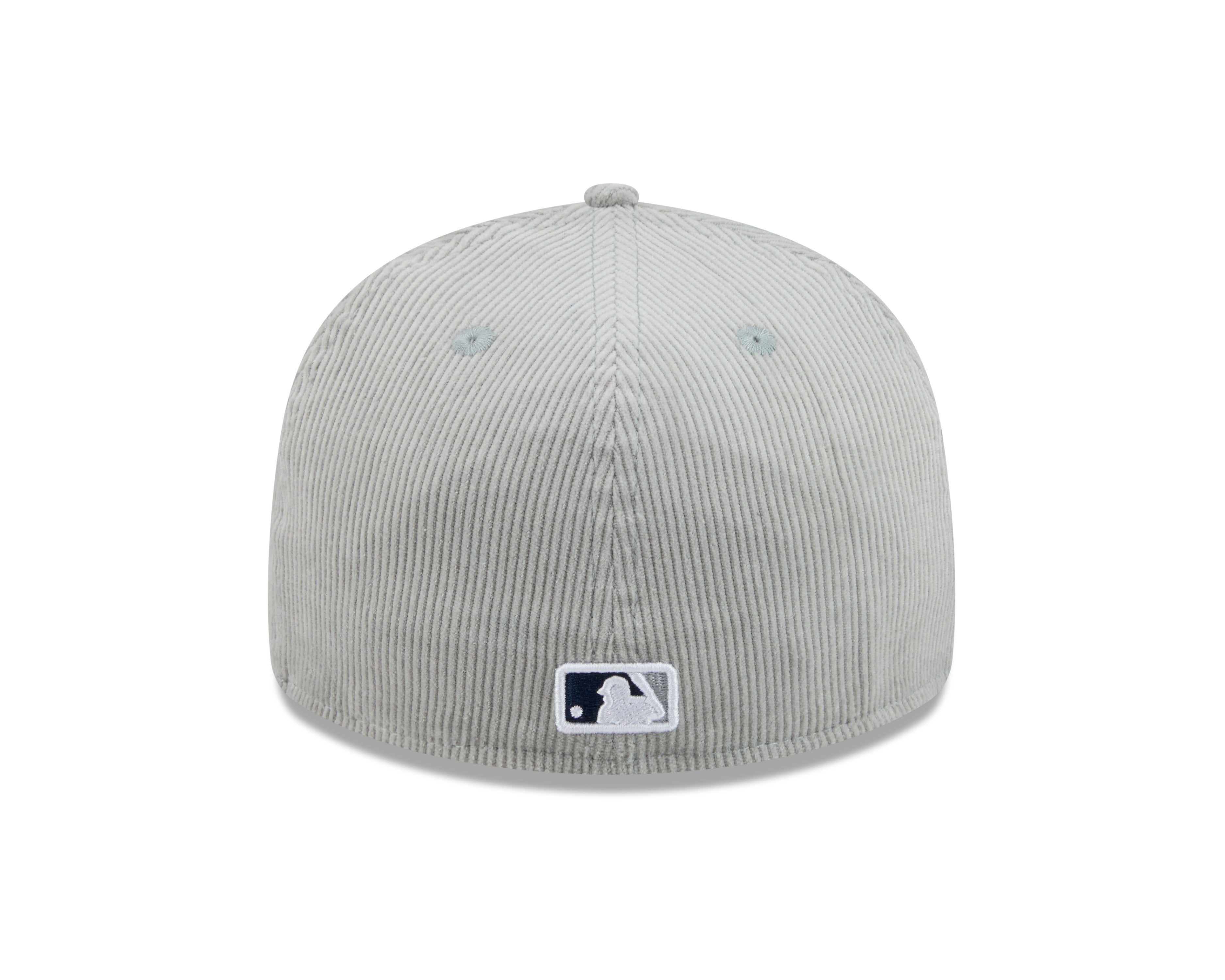 New Era 59FIFTY fitted cap med gråt CORD-material og New York Yankees logo, afslappet og stilfuldt hovedbeklædning.