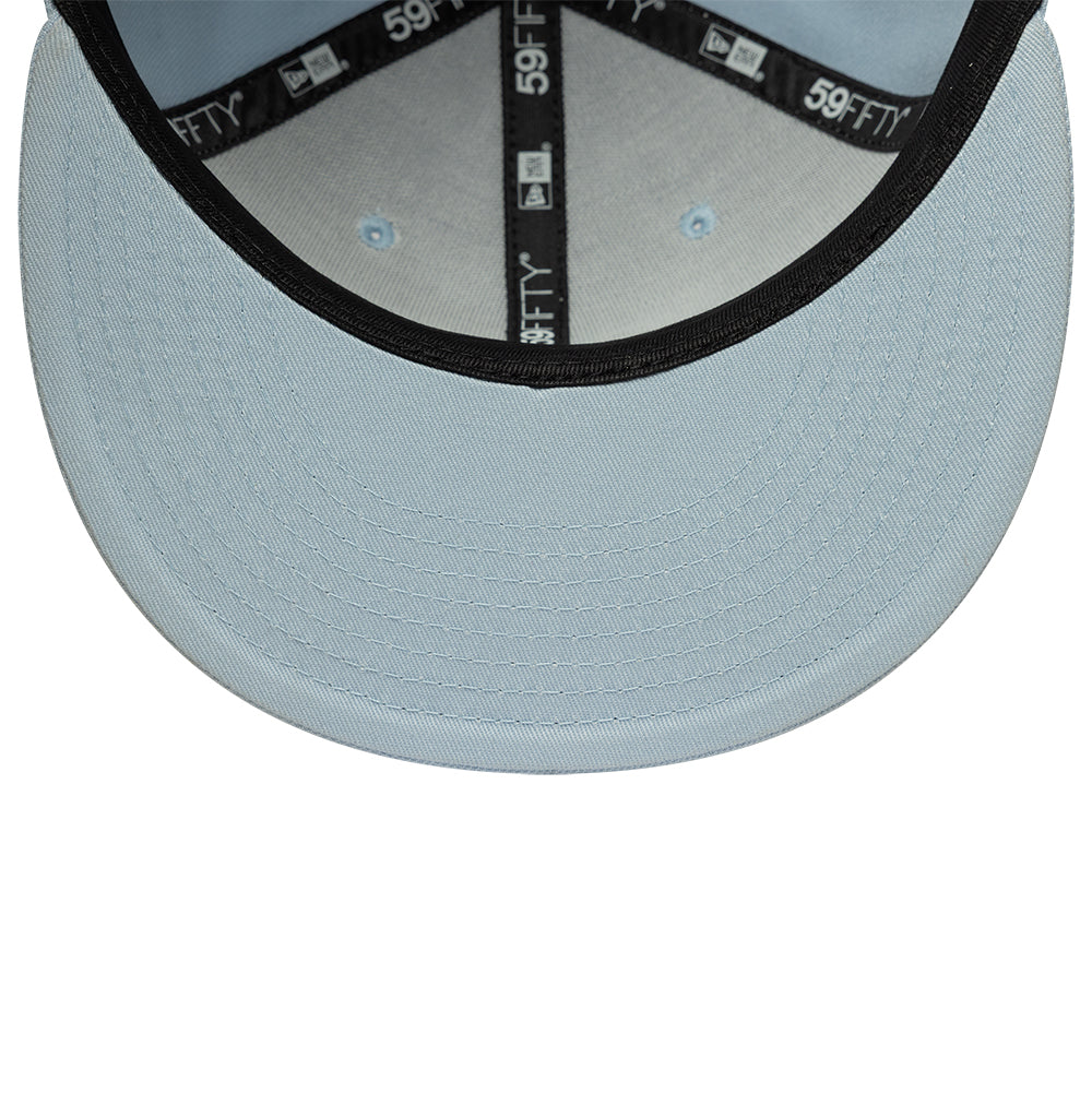 Lysblå New Era 59FIFTY fitted kasket med Los Angeles Dodgers CITY ICON-logo, sportstøjsdesign og justerbar pasform