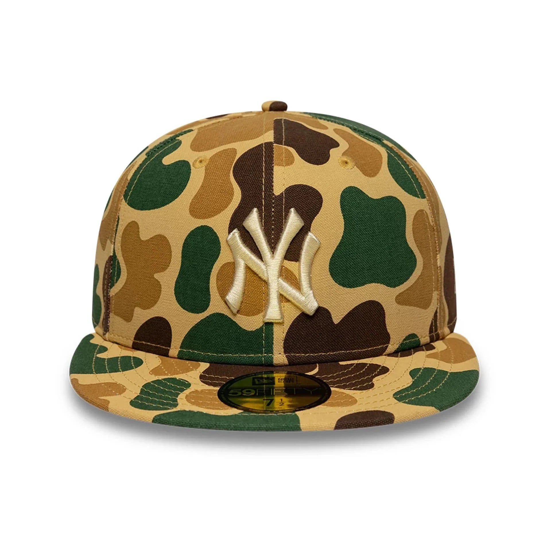 New Era 59FIFTY fitted baseball cap med NY Yankees logo i beige camo-mønster, afslappet sportsstil